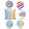 thumbnail image 6 of Throw Pillow Covers, Thin Rainbow Striped 24x24 Pillow Covers for Couch/Sofa/Bed, Farmhouse Modern Stripes Decorative Square Linen Cushion Pillowcase for Home Decor, 6 of 9