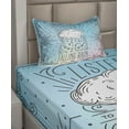 thumbnail image 2 of Ambesonne Saying Fitted & Top Sheet Set with Sham, Listen Falling Rain Rhyme, Multicolor, 2 of 4