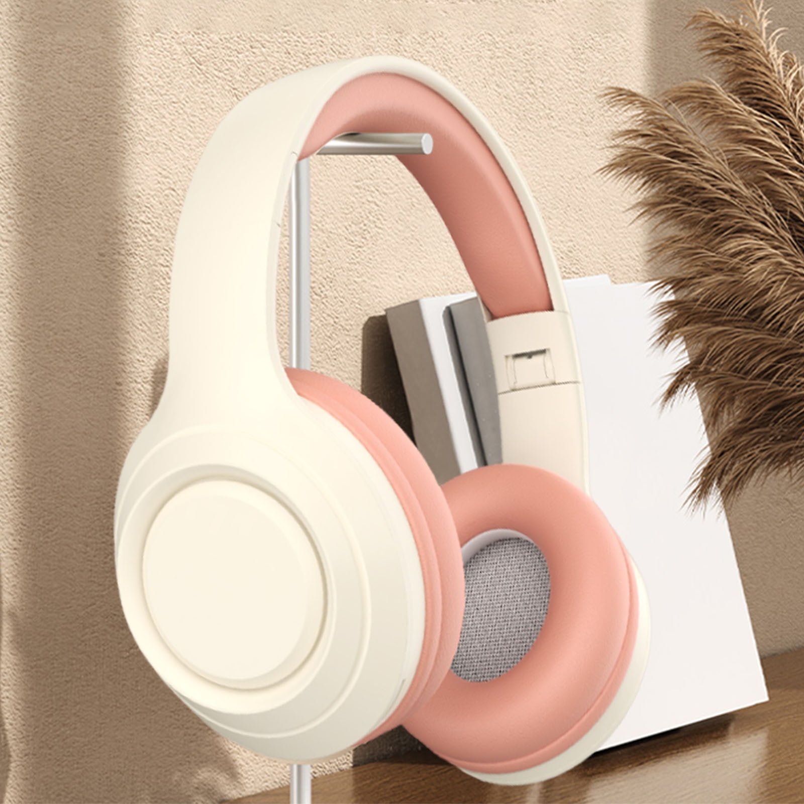 Wireless Bluetooth Over Ear Headphones Up to 28H Battery Life Headset with Microphone Gym Overhead Headphones Compatible with iOS & Android Mobile Phones, Computers, Laptop,Pink