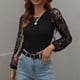 thumbnail image 2 of Otoño Invierno Suéter Ahueca Hacia Fuera Manga Larga Cuello Redondo Elástico Jersey Camisa De Punto para Mujer, 2 of 7