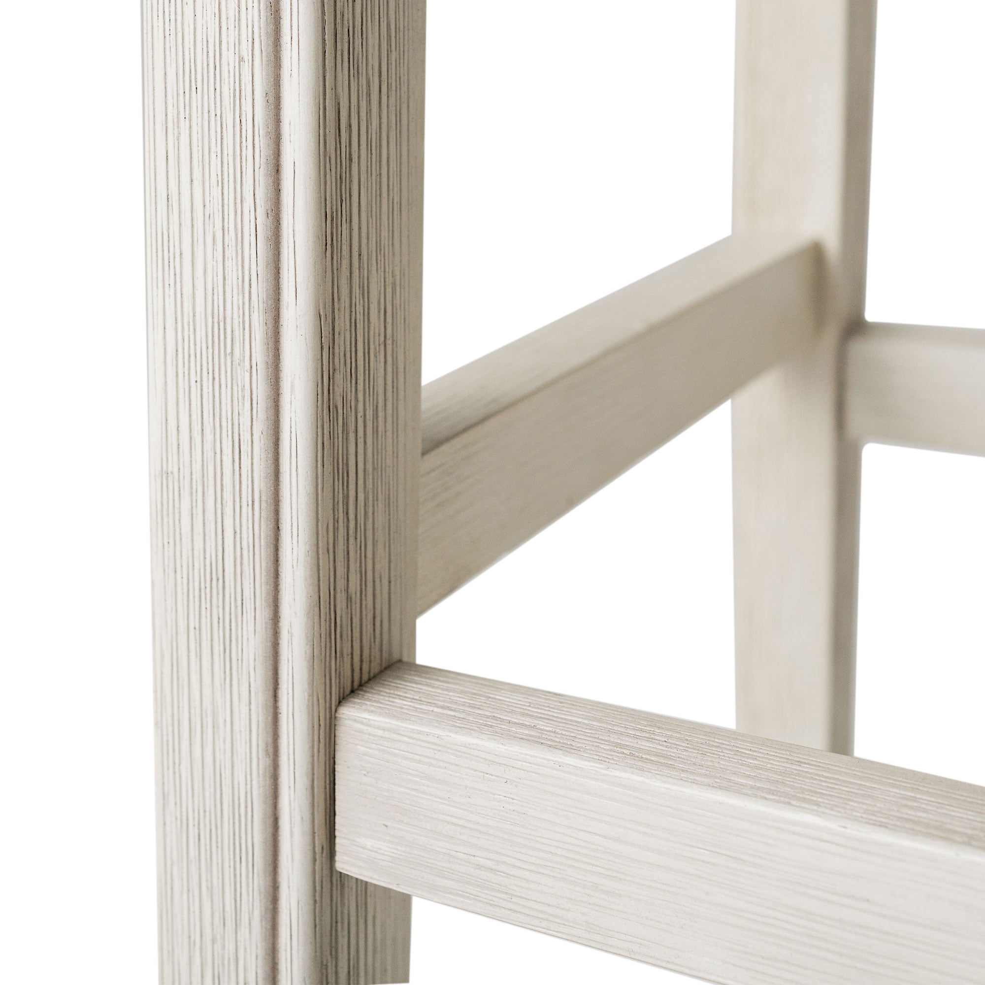 Maven Lane Adrien Saddle Counter Stool In White Oak Finish With Natural Fabric Upholstery