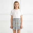 thumbnail image 4 of Skirts for Girls Ruffle Floral Flowy Short Skirts for Girls Cute Summer Skirts for Girls (Light Blue 5-6 Years), 4 of 7