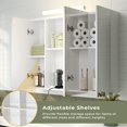 thumbnail image 3 of Lighted Medicine Cabinets with Lights and 2 Outlets&USB Ports for Bathroom, LED Wall Mounted Storage Medicine Cabinet with 3 Tier Adjustable Storage Shelves&3 Mirror Door Lighted, White, 3 of 9