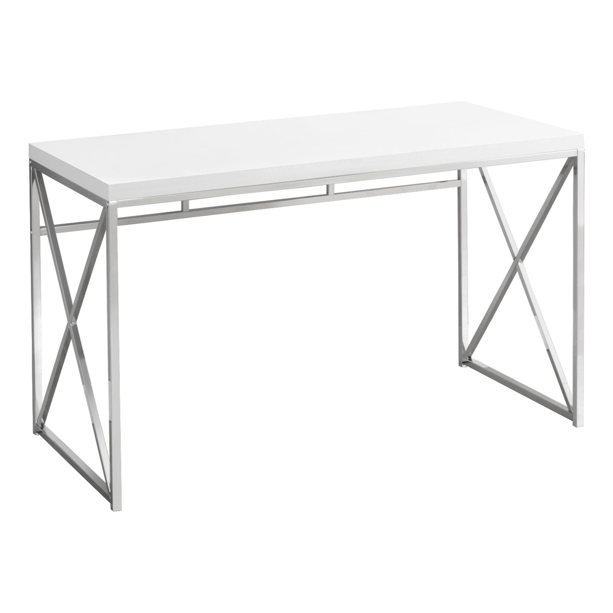 47.25" Glossy White Contemporary Rectangular Computer Desk Walmart