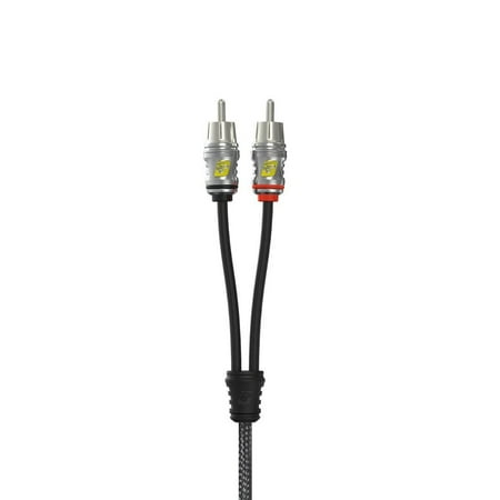 CERWIN VEGA RS17 STROKER 2-CHANNEL RCA CABLE 17FT. DUAL TWISTED BLACK METAL ENDS