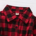 thumbnail image 4 of Toddler Infants Kids Baby Girl Red Plaid Shirt Dress Long Sleeve Tie Fall Dress Mini Dress for Kids, 4 of 8