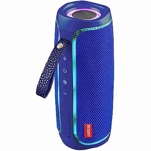wonima11 Bluetooth Portable Speaker With Lights, V5.1 USB Card, Micro SD Card for Outdoor, Indoor, Travel, Beach, Camping (Blue)