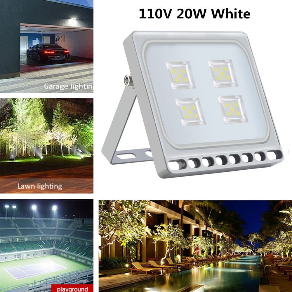 20W LED Floodlight Security Outdoor Garden Spotlight Cool White Waterproof 110V 