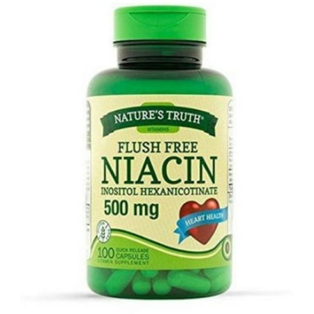 Nature's Truth Flush Free Niacin 500mg, 100 ea (Pack of 2)