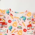 thumbnail image 5 of IBTOM CASTLE Toddler Kids Girls Back to School Dress with Hair Bow Pencil Print Kindergarten First Day of School Outfit 6-7 Years Pink Book, 5 of 8