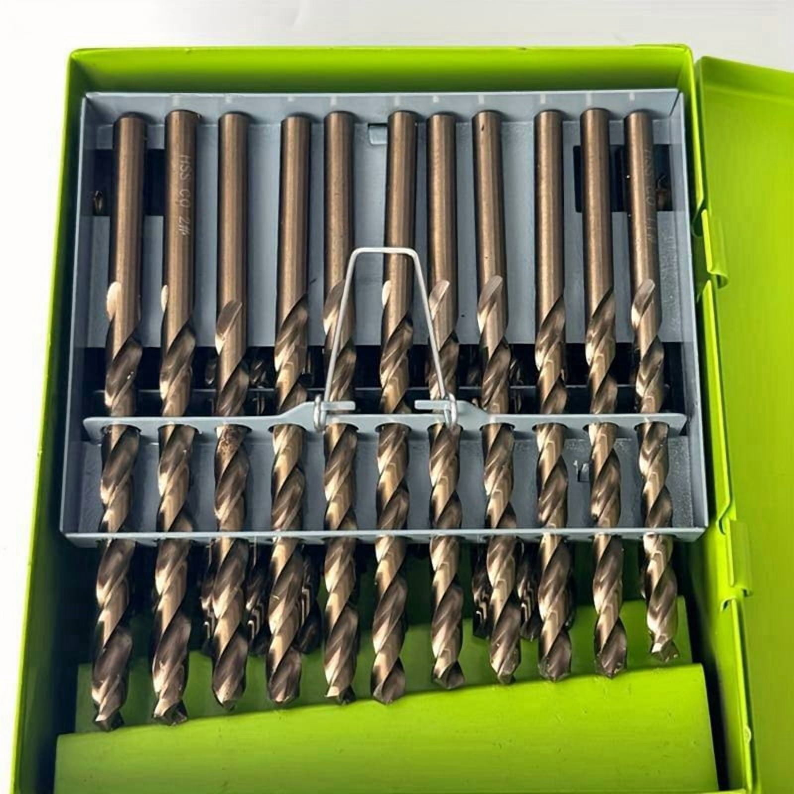Industrial-Grade Full-Grinding Small Twist Drill 60PC High-Speed Steel Round Shank Number Drill Box