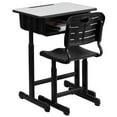 thumbnail image 3 of Bowery Hill Wood/Plastic Adjustable Height Classroom Desk in Black/Natural, 3 of 5