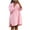 Pink, variant on Zpzdpjkx Women's Striped Button Down Shirt Dress Loose 3/4 Sleeve Oversized Split Hem Casual Mini Dress