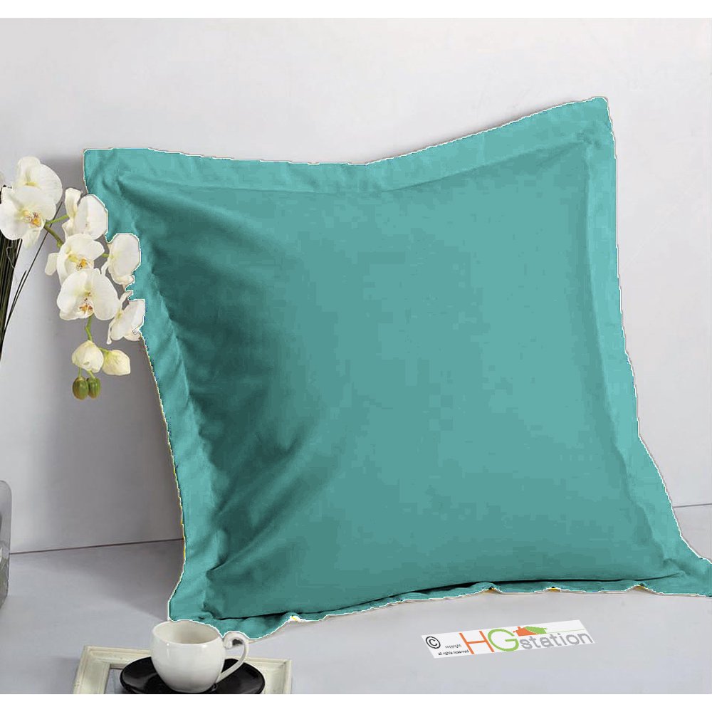 1 Pair 2 Pieces Euro Pillow Shams 26" x 26" + 1.5" Hem Teal BlueGreen