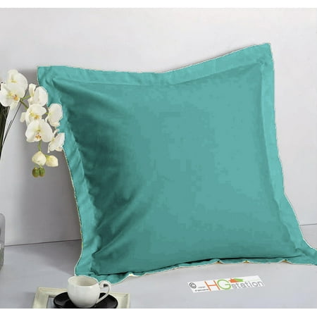 1 Pair 2 Pieces Euro Pillow Shams 26 X 26 1 5 Hem Teal Blue