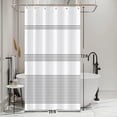 thumbnail image 2 of White Boho Stall Shower Curtain for Bathroom Grey Stripe Lines Bathtub RV Room Partition Decoration 36x72 inches Waterproof Fabric Shower Curtains with Hooks, 2 of 6