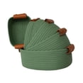 thumbnail image 2 of 5x cestas tejidas, cesta de cuerda de algodón, organizador, contenedores de almacenamiento decorativos, cestas de estante, cesta de artículos diversos Verde, 2 of 8