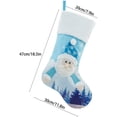 thumbnail image 2 of Medias navideñas colgantes, medias navideñas bordadas en azul, bolsas de regalo para decoración navideña, bolsas de dulces para árbol de chimenea, 2 of 5