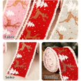thumbnail image 4 of Thinsont Christmas Wrapping Ribbon Linen Fabric Width DIY Craft Printing Ribbons Wreaths Wedding Birthday Ornaments New Year Red, 4 of 10