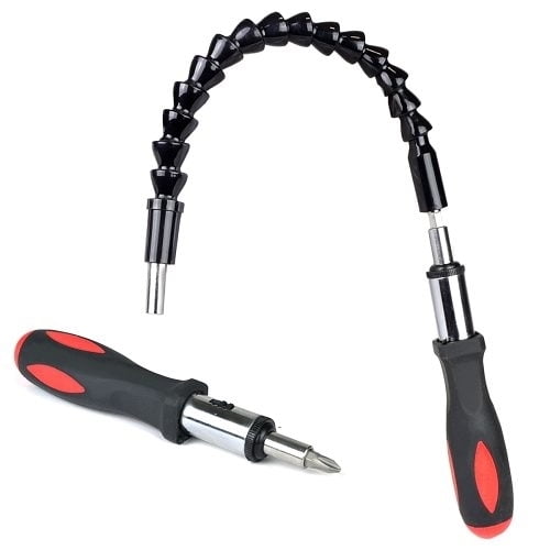 Deluxe Edition Flexible Ratchet Screwdriver Extension Kit w/35 Assorted