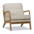 thumbnail image 5 of EOP Mid-Century Modern Accent Armchair with Solid Wood Frame, Removable Soft Cushion & Lumbar Pillow, Upholstered Reading Leisure Chair for Living Room Bedroom Balcony Waiting Room, Beige, 5 of 9