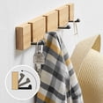 thumbnail image 1 of Ganchos para abrigos de madera Perchero montado en la pared, Perchero moderno, Perchero para ahorrar espacio con 4 ganchos retráctiles estándar Perchero para sombreros, 1 of 5