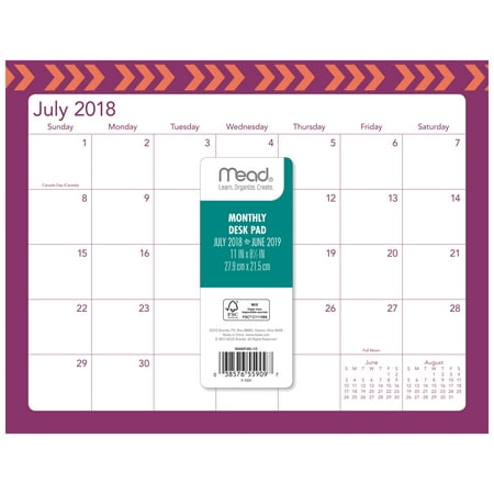 Mead Academic Mini Monthly Desk Pad Calendar 2 Months Assorted