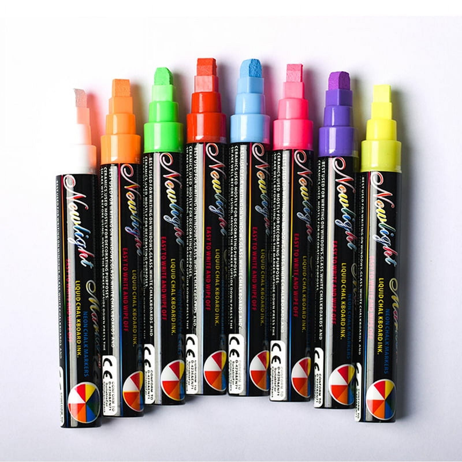 Simpleoa Liquid Chalk Markers, 8 Neon Pack Bold Color Glass Markers Erasable  - C