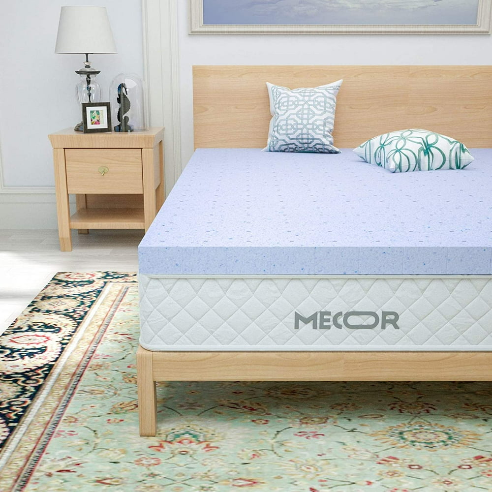 Mecor 2 inch twin size memory foam mattress topper 2 cooling gel