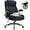 Black, variant on High Back Office Chair 400lbs Fabric- Thick Padded Cloth Computer Desk Chair, Adjustable Lumbar Support & Flip-Up Arms, Locking Wheels - Ergonomic Durable Work Chair for Adults, Men and Women