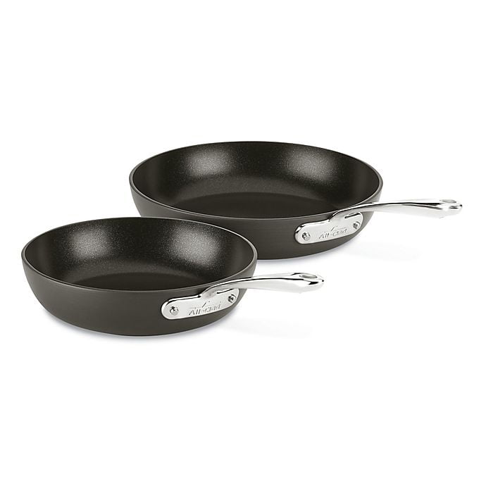 All-Clad Essentials Nonstick Stainless Steel 2-Piece Hard-Anodized Fry Pan Set