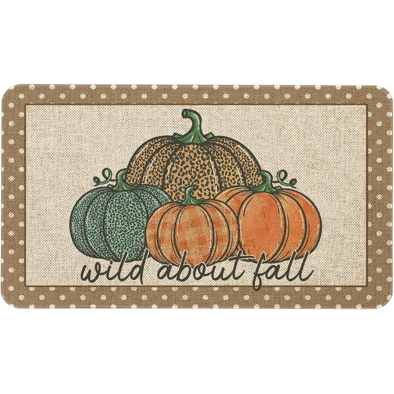  Indoor Door Mat Kitchen Rug,Pumpkins Thanksgiving Farm