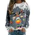 thumbnail image 1 of WEAIXIMIUNG Chandail en Molleton pour Femmes avec Fermeture Éclair Chandails de Noël pour Femmes Mode Adolescentes Manches Longues Col Rond Chandail en Molleton Mignon Renne Graphique Xmas (1), 1 of 4