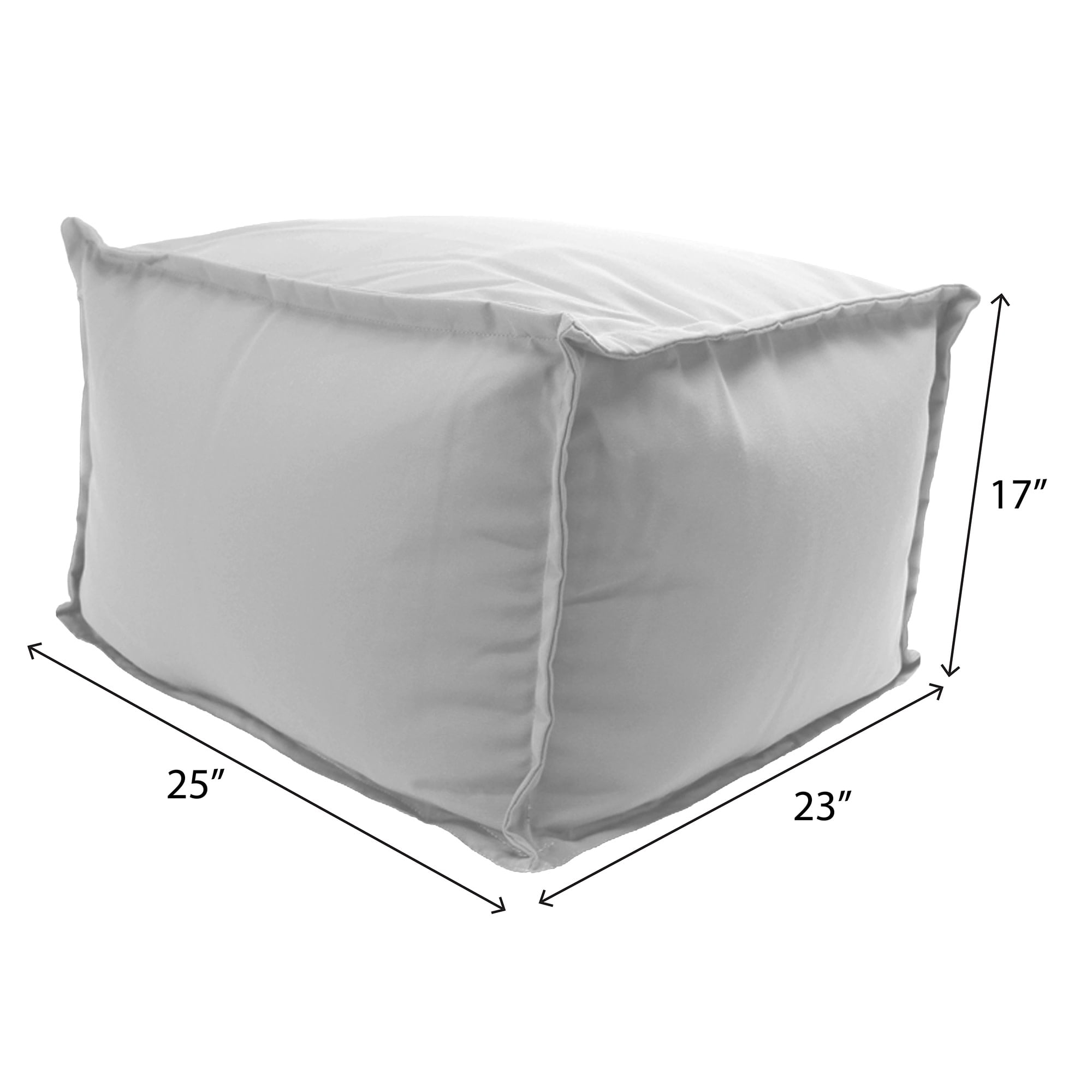 Jordan Manufacturing Sunbrella 23" x 25" Spectrum Sand Solid Rectangular Outdoor Pouf Ottoman with Flange