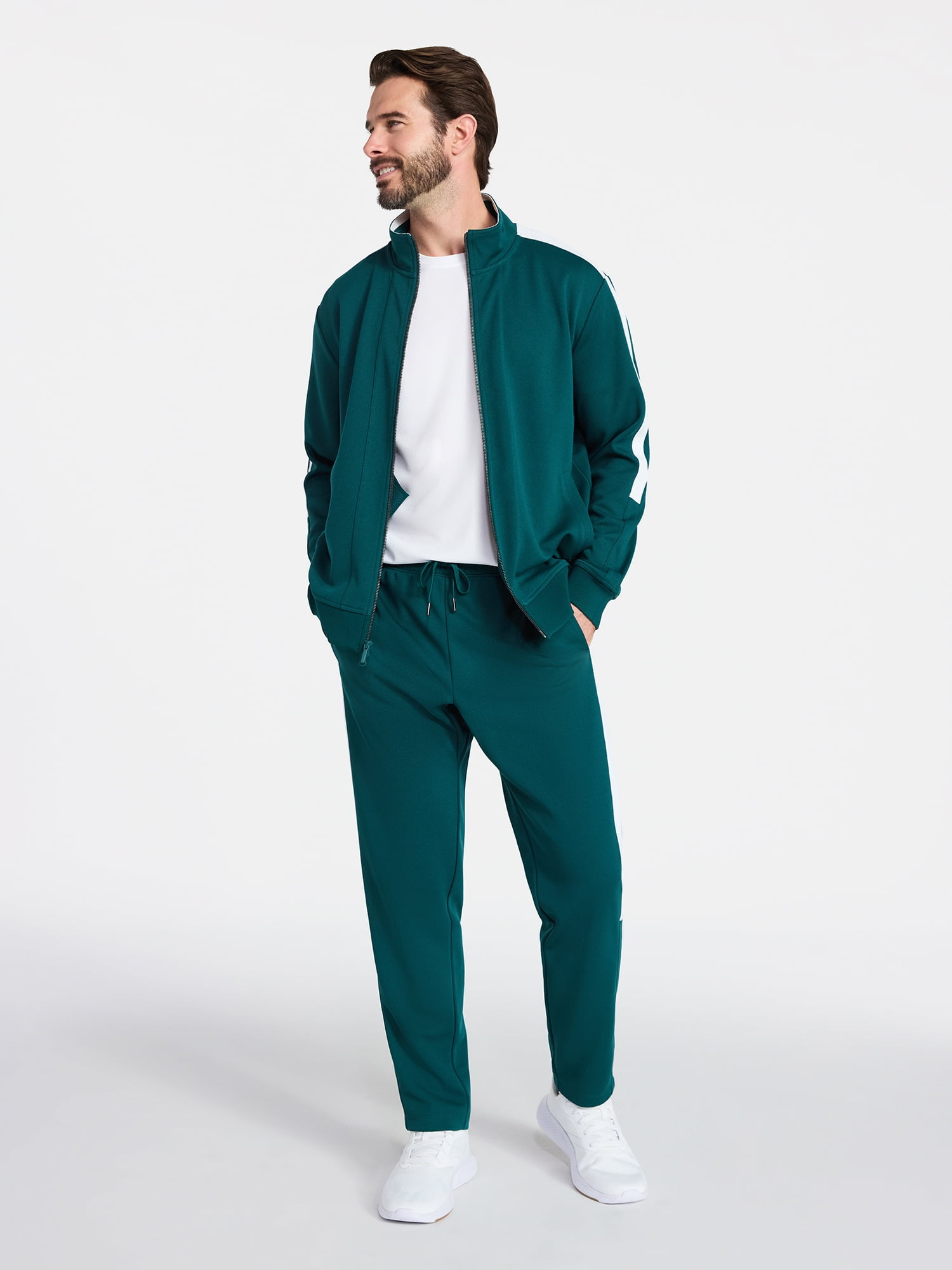 Athletic Works Men's and Big Men's Tricot Track Pants with Side Stripes, Sizes S-3XLT