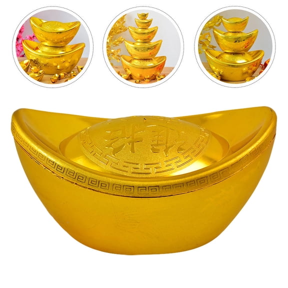 HOMEMAXS  Lunar Year Giant Ingot Large Size Feng Shui Golden Ornament Simulated Fake