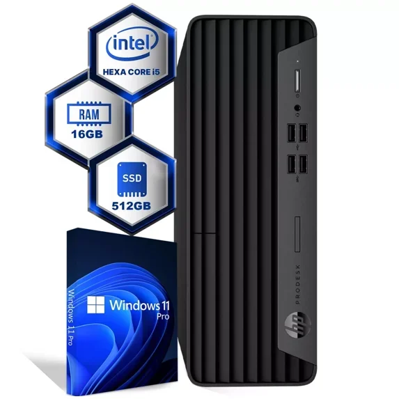 Restored HP ProDesk 600 G6 Desktop PC, Intel i5-10500 (Hexa Core) , 16GB DDR4 Ram, 512GB NVMe SSD, Keyboard & Mouse, Built-in Wi-Fi, Windows 11 Pro (Refurbished)