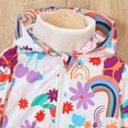 thumbnail image 5 of TFEOQRY Children Girls Winter Hooded Plush Jacket Fashionable Thick Printed Zipper Cotton Clothes Cotton Clothes Pink, 5 of 9