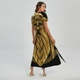 thumbnail image 2 of Gold Viking Norse God Odin Printed Short Sleeve Maxi Dress, Jesus Christian Fashion Summer Maxi Dress For Women, 2 of 4