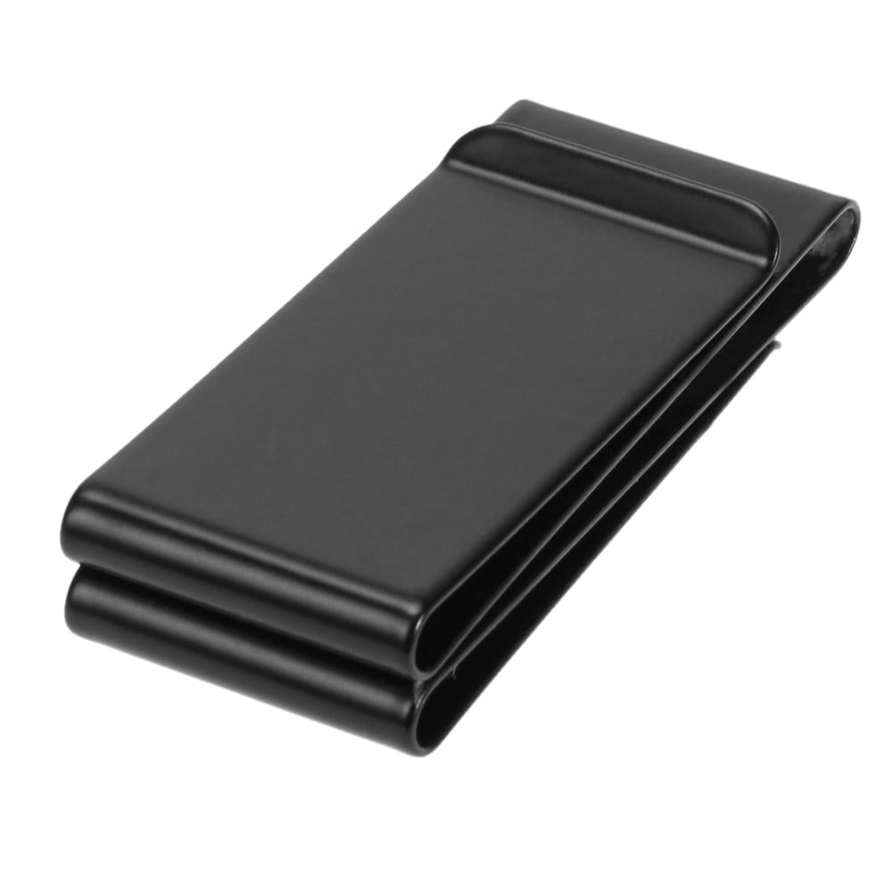 Yucurem 3pcs Portable Stainless Steel Fourfold Money Clip Unisex ID Cards  Holder(Black) 