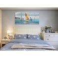thumbnail image 3 of HFDF Blue Abstract Wall Art Canvas Ocean Sailboat Picture Modern Coastal Patg Nautical Handmade Artwork Textured for Livg Room Bedroom Home Office Wall Decor, Extra Large 10x8inch Framed, 3 of 6