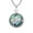 Abalone, variant on Fierce and Noble Wolf Red Coral Sterling Silver Round Pendant Necklace