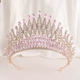 thumbnail image 3 of Nvzi Tiara de boda para novia, diadema de princesa, corona nupcial, joyería para el cabello con diamantes de imitación de cristal, decoración para cumpleaños, fiesta de disfraces (blanco), 3 of 4