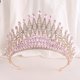 thumbnail image 2 of Nvzi Tiara de boda para novia, diadema de princesa, corona nupcial, joyería para el cabello con diamantes de imitación de cristal, decoración para cumpleaños, fiesta de disfraces (rosa claro), 2 of 4