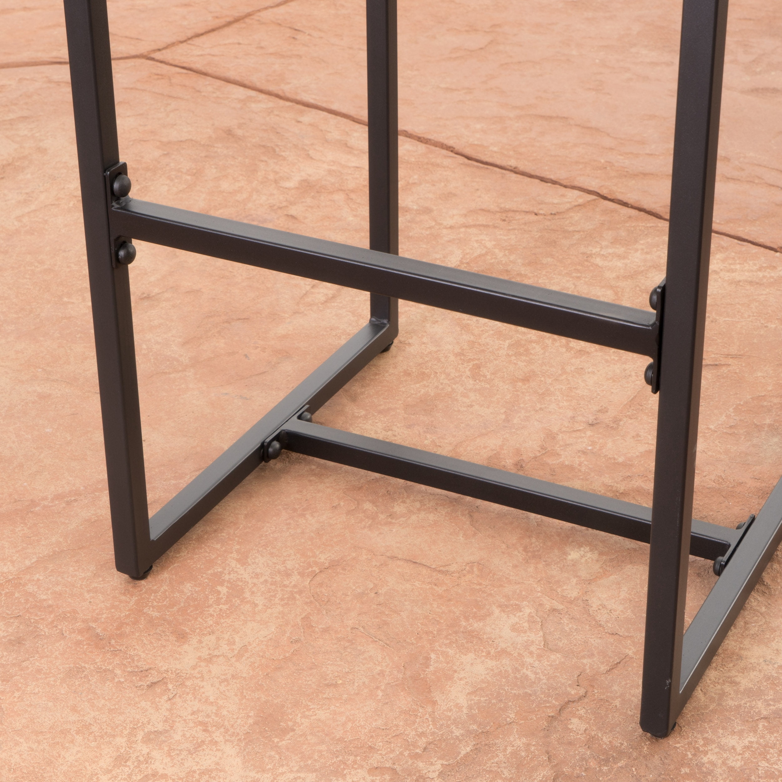 Outdoor Wicker Bar Stool Set of 2, Height Leisure Seats for Patio Bar, Brown and Grey