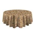 thumbnail image 5 of Brown Christmas Pattern Round Tablecloth 60"x60",Wrinkle Wipeable Table Cloth for Kitchen Dining Room Picnic Patio Party, 5 of 6