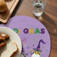 thumbnail image 4 of Round Placemats Happy Mask Gnomes 15 inch Set of 4 Table Mats for Dining Table Purple Mardi Gras Firework Heat Resistant Non-Slip Kitchen & Home Decorative Place Mat Set, 4 of 8