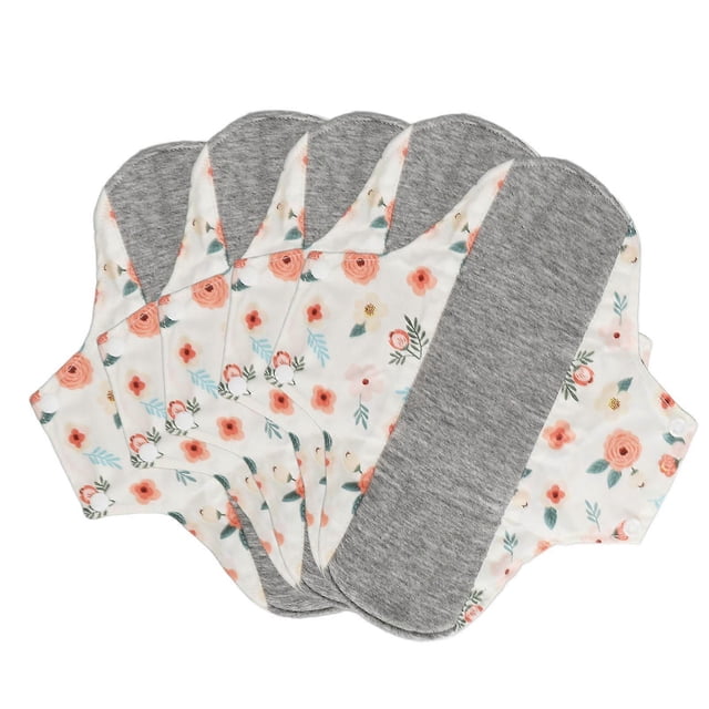 Lot de 5 serviettes hygiéniques lavables et réutilisables, respirantes et hygiéniques pour femmes et filles, 20 x 23 cm