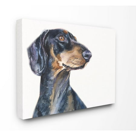 Stupell Industries Dachshund Dog Pet Animal Watercolor Painting Super Canvas Wall Art by George Dyachenko