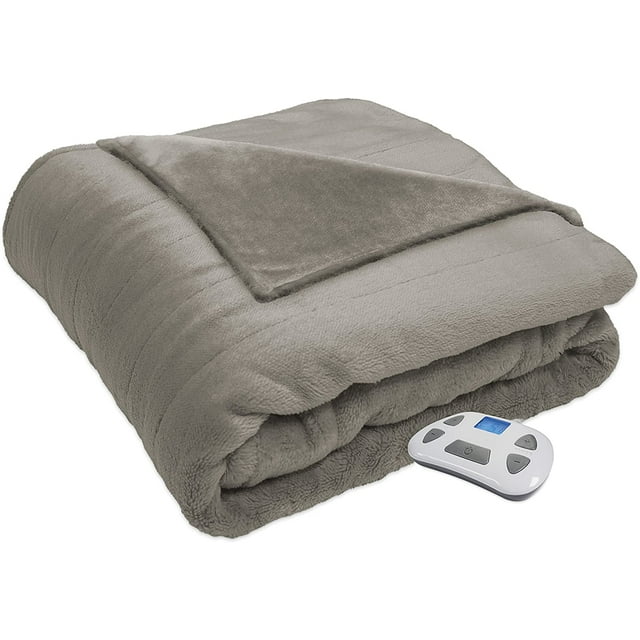 Serta Silky Plush Electric Heated Warming Blanket